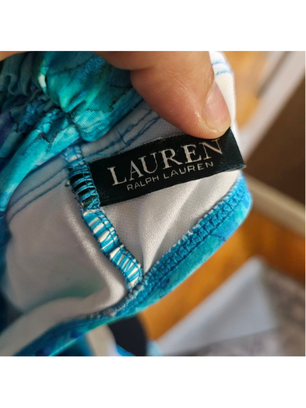 LAUREN Ralph Lauren Blue Teal Bikini Swimsuit Medium Large - Picture 5 of 7